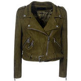 Leather Biker Coat Golden Leather Jacket Women Pu Jackets Lapel Zipper Leather Coat