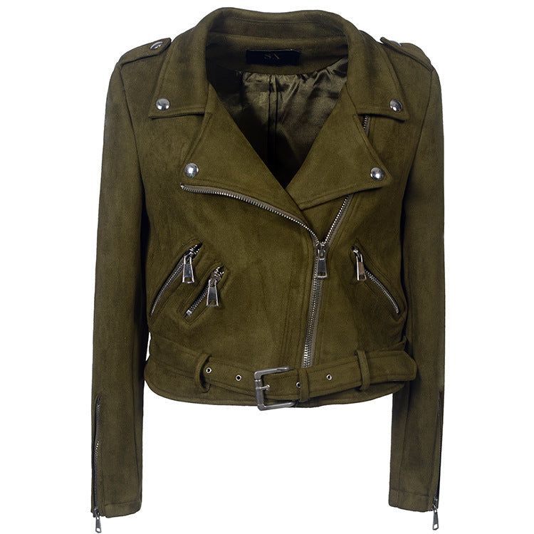 Leather Biker Coat God Leather Jacket Women Pu Jackets Short Slim-Fitting Biker Short Jacket