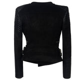 Leather Biker Coat Gothic Leather Jacket Women Pu Jackets Lapel Short Coat Slim Fit Slimming