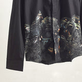 GVC Shirt Fashion Personality Baboon Pattern Cotton Long Sleeve Shirt Men