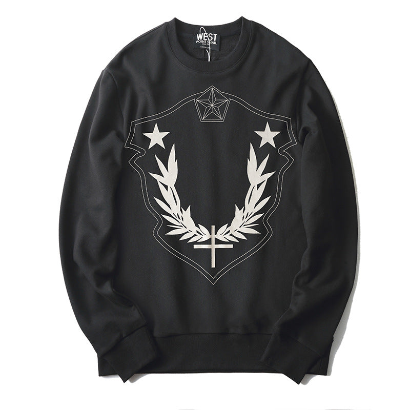 GVC Hoodie XINGX Ear of Rice Pattern round Neck Cotton Sweater Loose Men and Women