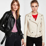 Leather Biker Coat Gothic Leather Jacket Women Pu Jackets Autumn Jacket Lapel Motorcycle Jacket