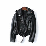 Leather Biker Coat Gothic Leather Jacket Women Pu Jackets Autumn Jacket Lapel Motorcycle Jacket