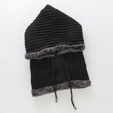 Women Winter Hats Warm Men and Women Sleeve Cap Striped Thickened Earmuffs Hat