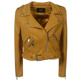 Leather Biker Coat God Leather Jacket Women Pu Jackets Long Sleeve Cropped Leather Coat Punk Motorcycle Clothing
