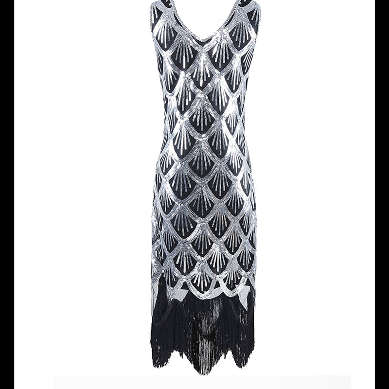 1920S Dress Vintage Sequin Bead Dress Cocktail Party Dress for Women
