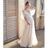 Bohemian Coachella Outfits Sexy Lace V-neck Backless Dress