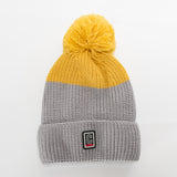 Women Winter Winter Winter Fleece-Lined Color Matching Women's Knitted Wool Hat