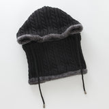 Women Winter Hats Winter Burst Fleece-Lined Knitting Men and Women Sleeve Cap