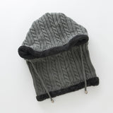 Women Winter Hats Winter Burst Fleece-Lined Knitting Men and Women Sleeve Cap