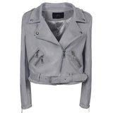Leather Biker Coat Gothic Leather Jacket Women Pu Jackets Slim Fit Short Motorcycle Clothing