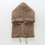 Women Winter Hats Warm Men and Women Sleeve Cap Striped Thickened Earmuffs Hat