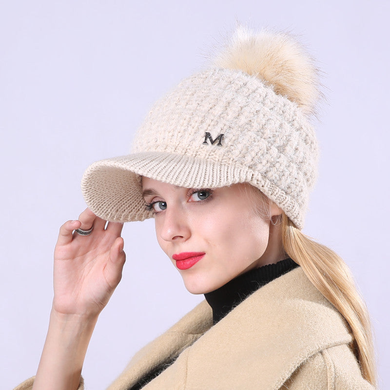 Women Winter Hats Women's Autumn and Winter Warm Peaked Cap