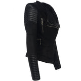 Leather Biker Coat Gothic Leather Jacket Women Pu Jackets Lapel Short Coat Slim Fit Slimming