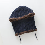 Women Winter Hats Winter Burst Fleece-Lined Knitting Men and Women Sleeve Cap