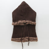 Women Winter Hats Warm Men and Women Sleeve Cap Striped Thickened Earmuffs Hat