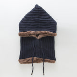 Women Winter Hats Warm Men and Women Sleeve Cap Striped Thickened Earmuffs Hat