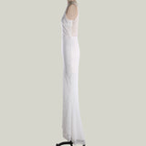 Women Lace Wedding Dress Long Dress Deep V Sexy Evening Gown