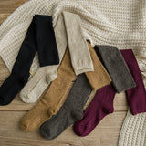 Winter Thick Knit Thigh High Socks Long Stockings Boot Thickened Autumn and Winter Stockings Slimming Cashmere Wool Knee Socks