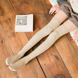 Winter Thick Knit Thigh High Socks Long Stockings Boot Thickened Autumn and Winter Stockings Slimming Cashmere Wool Knee Socks