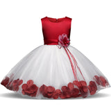 Toddler Girls Sequin Gown Dress Girls' Wedding Dress Summer Sleeveless Petals Children Shirt Children's Costume