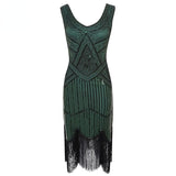 1920s Dress Vintage Sequined Tassel Dress Beaded Tassel Dress