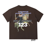 Rrr123 T Shirt Knight Printed Distressed Loose T-shirt