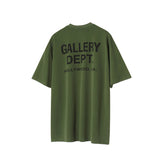 Gallery Dept Green Men's and Women's Loose Couple's Short-Sleeved T-shirt