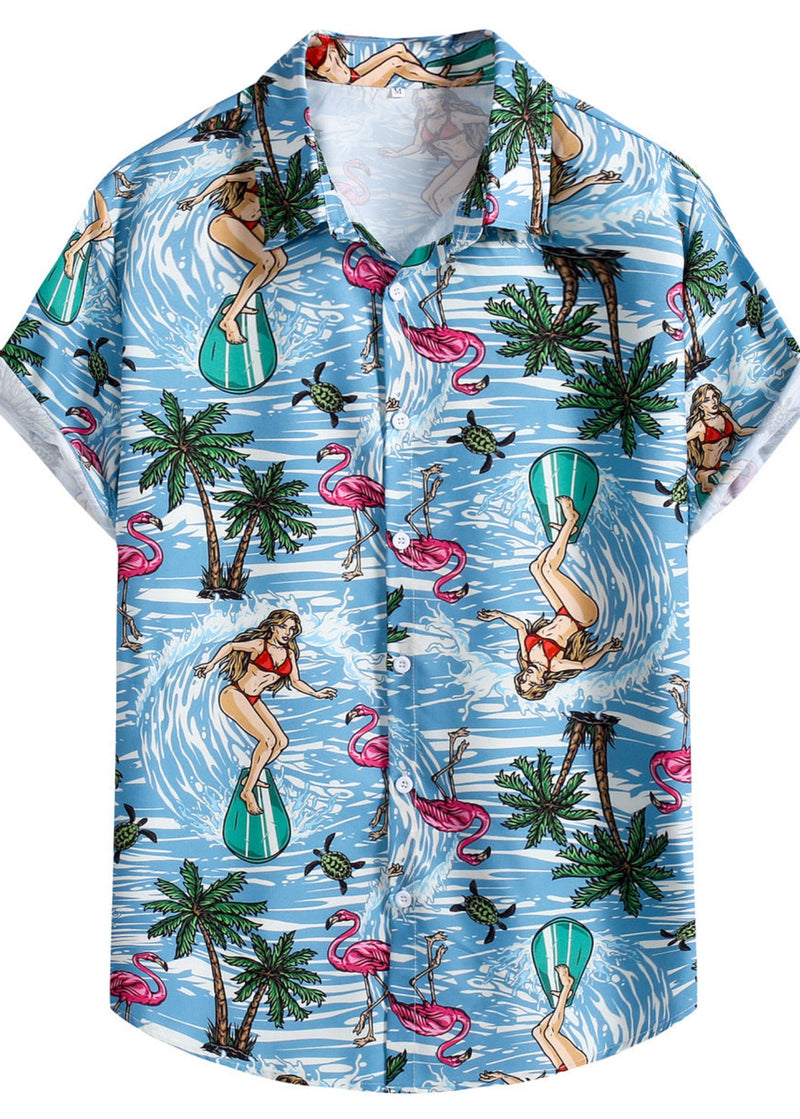 Men Hawaii Shirts Short Sleeve Shirt Casual Men's Shirt Men's Clothing