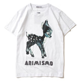 GVC T Shirt Deer Pattern Pure Cotton Loose Short Sleeve T-shirt Men