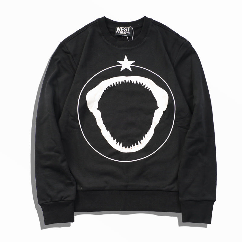 GVC Shirt Shark Pattern Loose Cotton Sweater Men