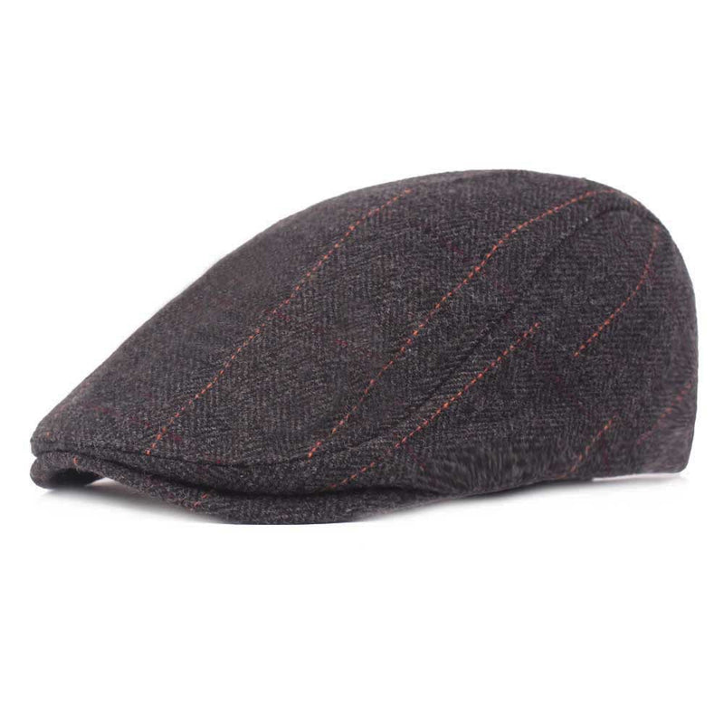 Check Beret Hat Beret Men's Peaked Cap Warm Hat