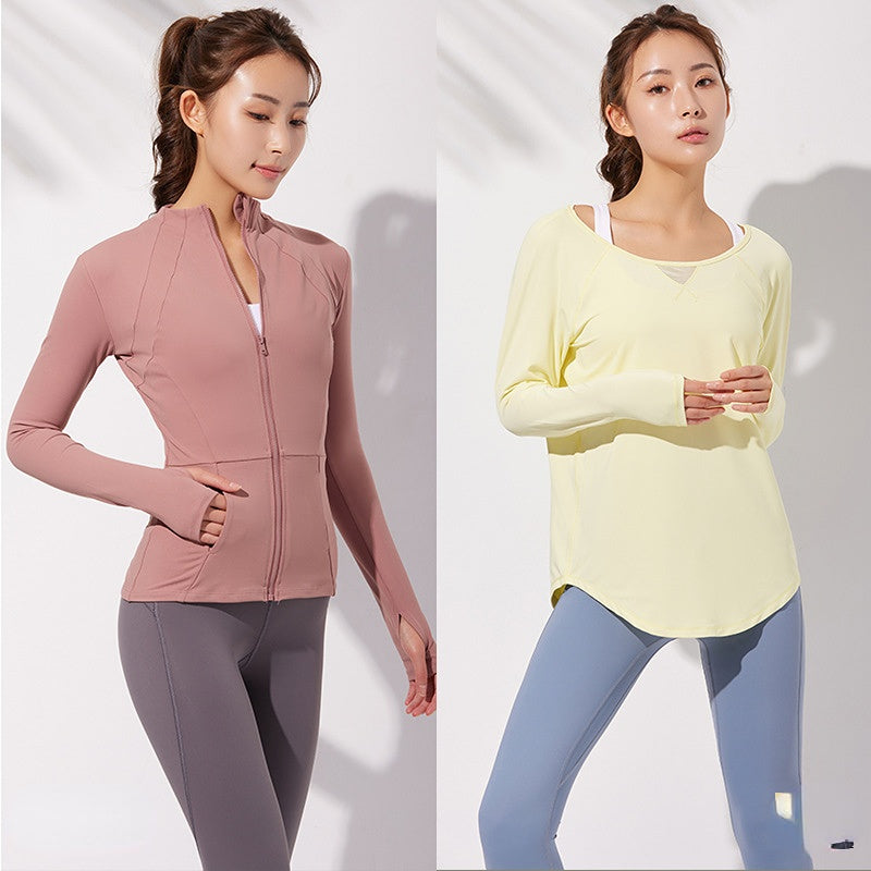 BBL Jacket Spring Yoga Jacket Women's Stand Collar Zipped Sports Coat Long Sleeve