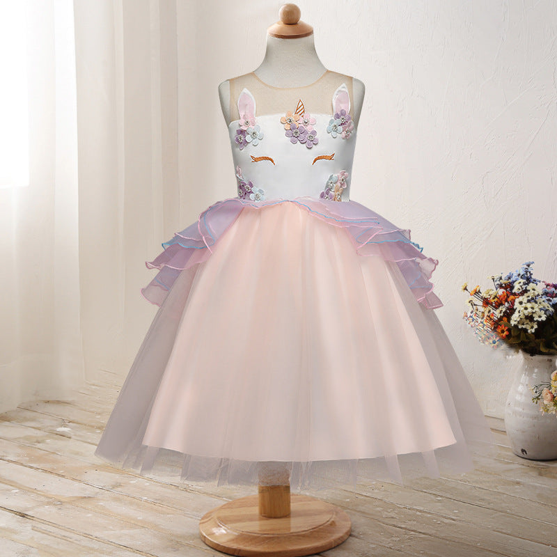 Toddler Girls Sequin Gown Dress Kids' Skirt Cute Monster Princess Dress Spring/Summer Costumes