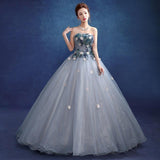 Women'S Evening Dress Ball Gown Princess Quinceanera Wedding Dresses Flat Color Wedding Dress Tube Top Evening Dress Performance Tulle Tutu Dress