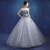 Women'S Evening Dress Ball Gown Princess Quinceanera Wedding Dresses Flat Color Wedding Dress Tube Top Evening Dress Performance Tulle Tutu Dress