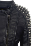 Leather Biker Coat Gothic Leather Jacket Women Pu Jackets Short Motorcycle Leather Coat for Women Punk & Rock
