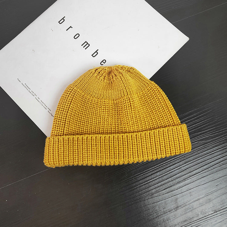 Beanies Autumn and Winter Dome Woolen Cap Men and Women Casual Student Knitted Hat