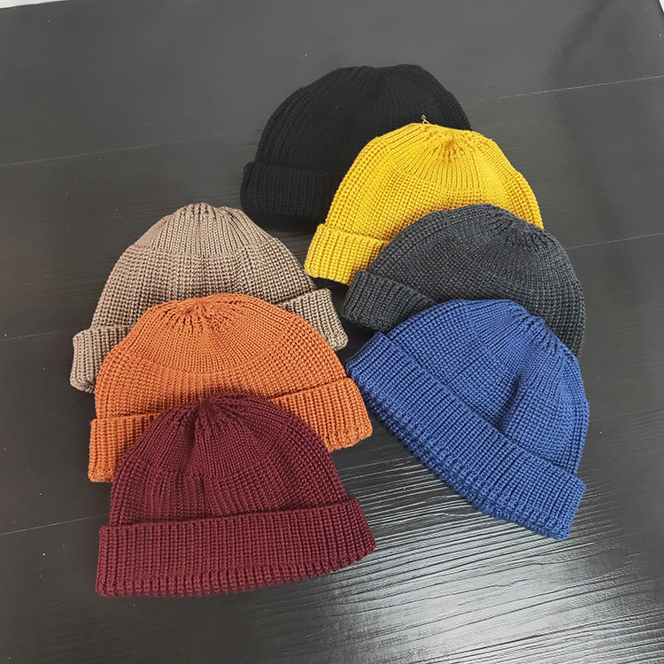 Beanies Autumn and Winter Dome Woolen Cap Men and Women Casual Student Knitted Hat
