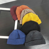 Beanies Autumn and Winter Dome Woolen Cap Men and Women Casual Student Knitted Hat