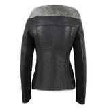 Cute Leather Jacket Fleece-Lined Suede Asymmetric Zipper Short Pu Motorcycle Jacket