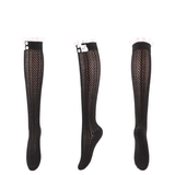 Winter Thick Knit Thigh High Socks Long Stockings Boot Lace Button Bunching Socks Hollow Knitted