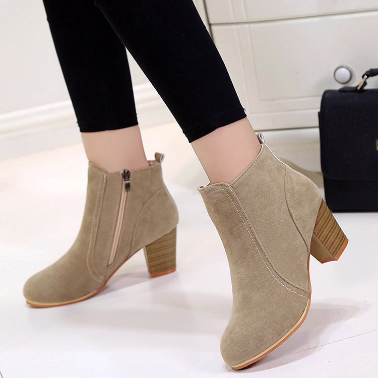 Nude Strappy Block Heels