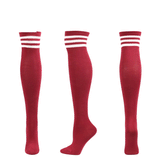 Winter Thick Knit Thigh High Socks Long Stockings Boot Three Bars Knee Socks Dance Stockings