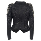Leather Biker Coat Gothic Leather Jacket Women Pu Jackets Short Motorcycle Leather Coat for Women Punk & Rock