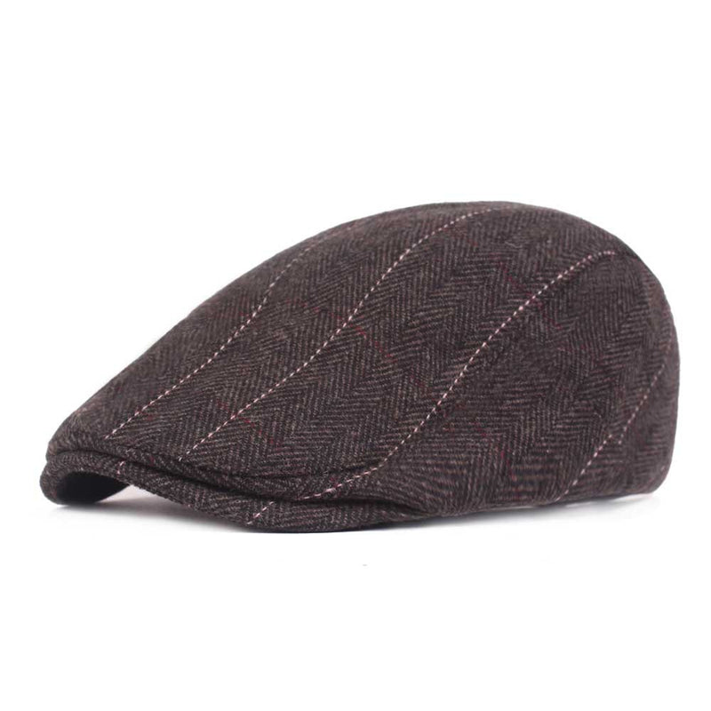 Check Beret Hat Beret Men's Peaked Cap Warm Hat