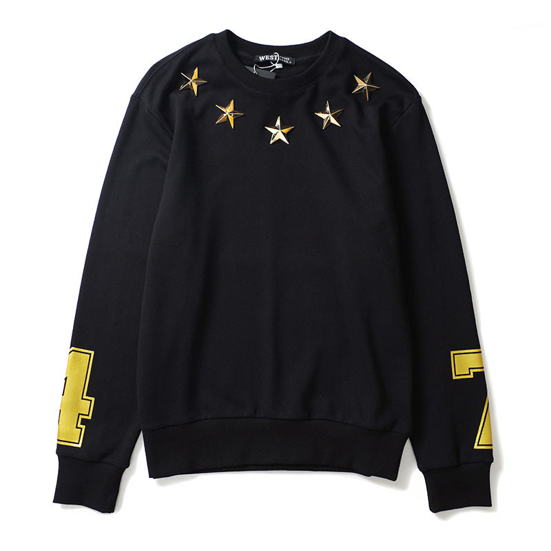 GVC Hoodie Metal Pentagram 47 Pattern round Neck Sweater Cotton Loose Men and Women