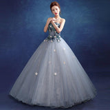 Women'S Evening Dress Ball Gown Princess Quinceanera Wedding Dresses Flat Color Wedding Dress Tube Top Evening Dress Performance Tulle Tutu Dress