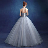 Women'S Evening Dress Ball Gown Princess Quinceanera Wedding Dresses Flat Color Wedding Dress Tube Top Evening Dress Performance Tulle Tutu Dress