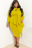 Nina Parker plus Size Dresses plus Size Dress Fashion Bowknot Long Sleeve Dress